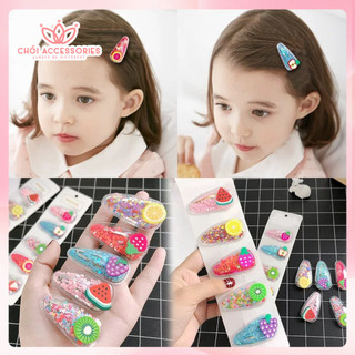 Kẹp tóc bé gái, kẹp tóc nhũ kim tuyến lấp lánh hình hoa quả Chồi accessories cho bạn gái - K120