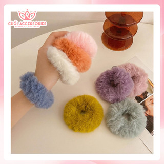 Buộc tóc nơ scrunchies nỉ lông Chồi accessories dành cho nữ xinh xắn buộc tóc hàn quốc - K025