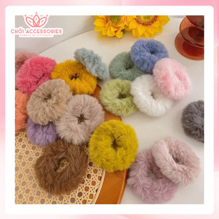 Buộc tóc nơ scrunchies nỉ lông Chồi accessories dành cho nữ xinh xắn buộc tóc hàn quốc - K025