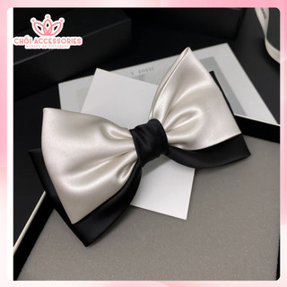 Cặp tóc nơ tiểu thư thanh lịch thời trang màu đen - trắng Chồi accessories Y148