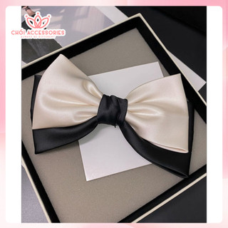 Cặp tóc nơ tiểu thư thanh lịch thời trang màu đen - trắng Chồi accessories Y148