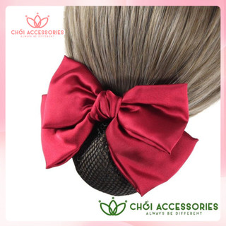 Cặp tóc kèm chụp lưới mỏng, kẹp tóc có búi lưới mỏng dành cho nhân viên công sở nơ vải trẻ trung Chồi accessories Y117