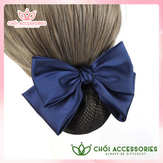 Cặp tóc kèm chụp lưới mỏng, kẹp tóc có búi lưới mỏng dành cho nhân viên công sở nơ vải trẻ trung Chồi accessories Y117