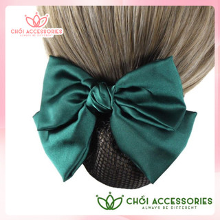 Cặp tóc kèm chụp lưới mỏng, kẹp tóc có búi lưới mỏng dành cho nhân viên công sở nơ vải trẻ trung Chồi accessories Y117