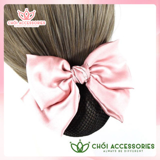 Cặp tóc kèm chụp lưới mỏng, kẹp tóc có búi lưới mỏng dành cho nhân viên công sở nơ vải trẻ trung Chồi accessories Y117