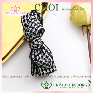 Cặp tóc dọc caro Chồi accessories, kẹp tóc nữ tính làm phồng tóc phong cách tiểu thư Y142