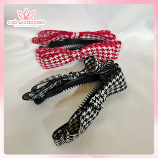 Cặp tóc dọc caro Chồi accessories, kẹp tóc nữ tính làm phồng tóc phong cách tiểu thư Y142