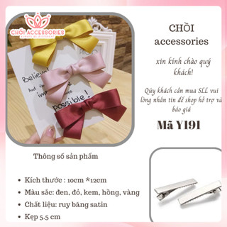 Kẹp tóc nơ nhỏ nhiều màu thời trang thanh lịch hàn quốc Chồi accessories - Y191