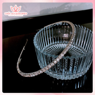 Bờm tóc nữ đính đá rủ dài Chồi accessories, băng đô tóc nơ nữ tính thời trang Y159