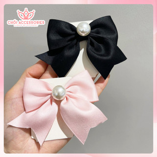 Kẹp tóc nữ Chồi accessories, kẹp nơ thời trang đính hạt trai tiểu thư cho bạn gái Y151