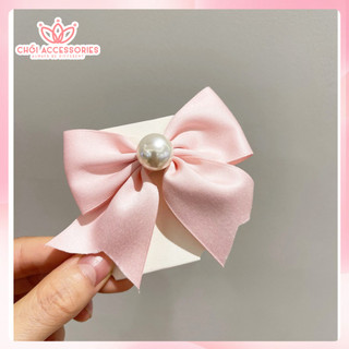 Kẹp tóc nữ Chồi accessories, kẹp nơ thời trang đính hạt trai tiểu thư cho bạn gái Y151