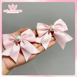 Kẹp tóc nữ Chồi accessories, kẹp nơ thời trang đính hạt trai tiểu thư cho bạn gái Y151