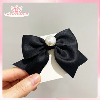 Kẹp tóc nữ Chồi accessories, kẹp nơ thời trang đính hạt trai tiểu thư cho bạn gái Y151