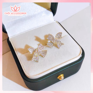 Khuyên Tai Nữ Đính Đá Lấp Lánh Chồi accessories Phong Cách Sang Trọng F67