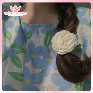 Dây Buộc Và Kẹp tóc hoa lụa trăng xinh xắn đáng yêu Chồi accessories phong cách Hàn Quốc K409