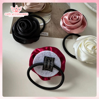 Dây Buộc Và Kẹp tóc hoa lụa trăng xinh xắn đáng yêu Chồi accessories phong cách Hàn Quốc K409