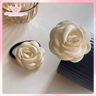 Dây Buộc Và Kẹp tóc hoa lụa trăng xinh xắn đáng yêu Chồi accessories phong cách Hàn Quốc K409