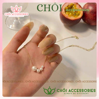 Vòng cổ dáng mảnh Chồi accessories, dây chuyền nữ hạt trai thanh lịch - B134