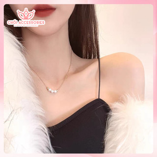 Vòng cổ dáng mảnh Chồi accessories, dây chuyền nữ hạt trai thanh lịch - B134