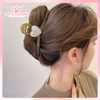 Cặp chéo nhựa cao cấp bản dài giả đá nhiều màu nữ tính Chồi accessories K045