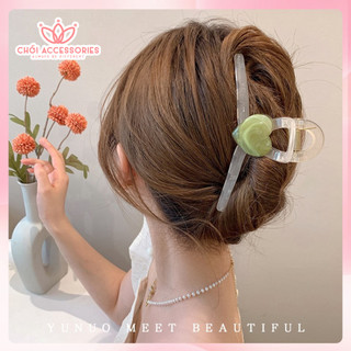 Cặp chéo nhựa cao cấp bản dài giả đá nhiều màu nữ tính Chồi accessories K045