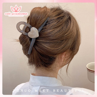 Cặp chéo nhựa cao cấp bản dài giả đá nhiều màu nữ tính Chồi accessories K045