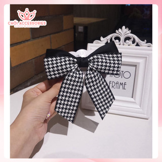 Cặp tóc nơ tiểu thư thanh lịch nữ tính màu caro kiểu Hàn Quốc Chồi accessories - Y137