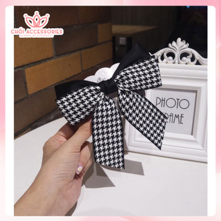 Cặp tóc nơ tiểu thư thanh lịch nữ tính màu caro kiểu Hàn Quốc Chồi accessories - Y137