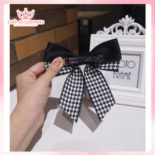 Cặp tóc nơ tiểu thư thanh lịch nữ tính màu caro kiểu Hàn Quốc Chồi accessories - Y137