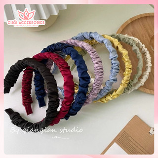 Bờm Tóc Nhún Lụa Satin Nhiều Màu Chồi accessories Phong Cách Tiểu Thư Cho Bạn Nữ Y029