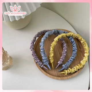 Bờm Tóc Nhún Lụa Satin Nhiều Màu Chồi accessories Phong Cách Tiểu Thư Cho Bạn Nữ Y029