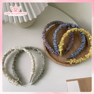 Bờm Tóc Nhún Lụa Satin Nhiều Màu Chồi accessories Phong Cách Tiểu Thư Cho Bạn Nữ Y029