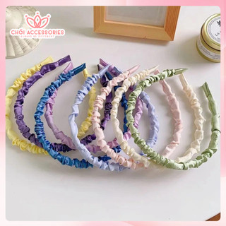 Bờm Tóc Nhún Lụa Satin Nhiều Màu Chồi accessories Phong Cách Tiểu Thư Cho Bạn Nữ Y029