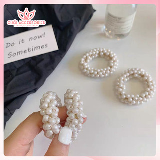Buộc tóc hạt trai nhân tạo, buộc tóc nhiều tầng phong cách tiểu thư - K201