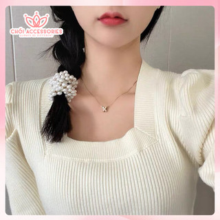 Buộc tóc hạt trai nhân tạo, buộc tóc nhiều tầng phong cách tiểu thư - K201