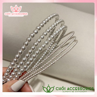 Bờm tóc nữ, băng đô tóc hạt trai nhân tạo cho phái nữ Chồi accessories Y047