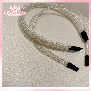 Bờm tóc nữ, băng đô tóc hạt trai nhân tạo cho phái nữ Chồi accessories Y047
