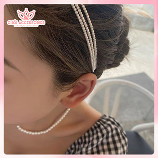 Bờm tóc nữ, băng đô tóc hạt trai nhân tạo cho phái nữ Chồi accessories Y047