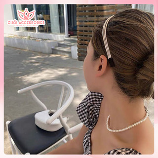Bờm tóc nữ, băng đô tóc hạt trai nhân tạo cho phái nữ Chồi accessories Y047