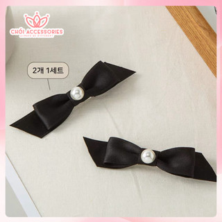 Kẹp tóc nơ lụa đính hạt trai nhân tạo, kẹp tóc nữ tính đáng yêu cho bạn gái - Y238