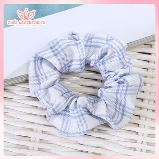 Scrunchies nữ tính buộc tóc cho bạn gái họa tiết caro nhẹ nhàng Chồi accessories K055