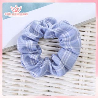 Scrunchies nữ tính buộc tóc cho bạn gái họa tiết caro nhẹ nhàng Chồi accessories K055