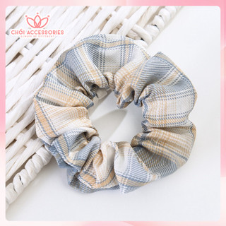 Scrunchies nữ tính buộc tóc cho bạn gái họa tiết caro nhẹ nhàng Chồi accessories K055