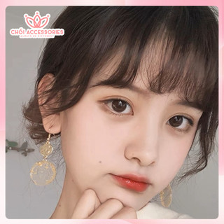 Khuyên Tai Dáng Dài Hình Tròn Thời Trang Chồi accessories Phong Cách Dành Cho Nữ C03