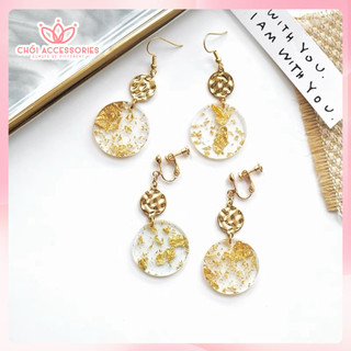 Khuyên Tai Dáng Dài Hình Tròn Thời Trang Chồi accessories Phong Cách Dành Cho Nữ C03