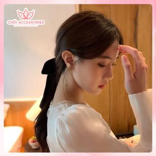 Buộc tóc nơ nhung dáng rủ dài thanh lịch sang chảnh kiểu Hàn Quốc Chồi accessories - Y250