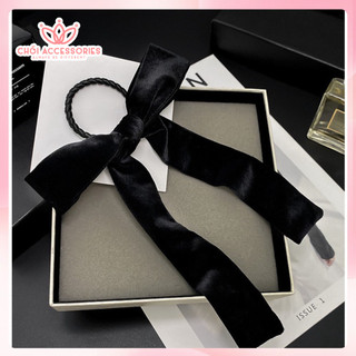 Buộc tóc nơ nhung dáng rủ dài thanh lịch sang chảnh kiểu Hàn Quốc Chồi accessories - Y250