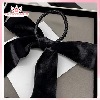 Buộc tóc nơ nhung dáng rủ dài thanh lịch sang chảnh kiểu Hàn Quốc Chồi accessories - Y250