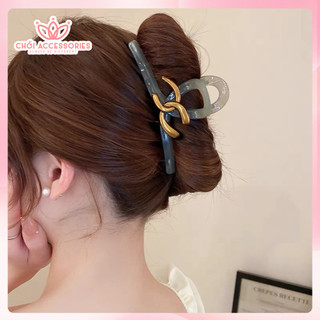 Cặp tóc nữ 13cm Chồi accessories, kẹp tóc Chồi màu giả đá trong suốt nhiều màu sang chảnh - K114