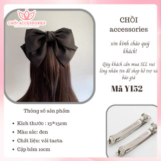 Cặp tóc nữ cặp tóc nơ hai tầng lụa đứng dáng thời trang Chồi accessories - Y152